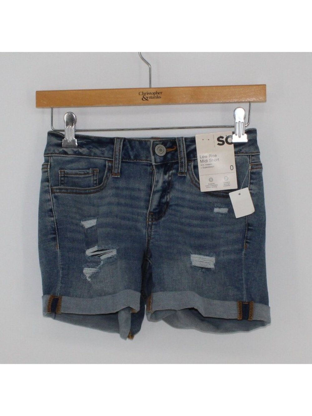 NEW SO Blue Denim Shorts Superstretch Size 0